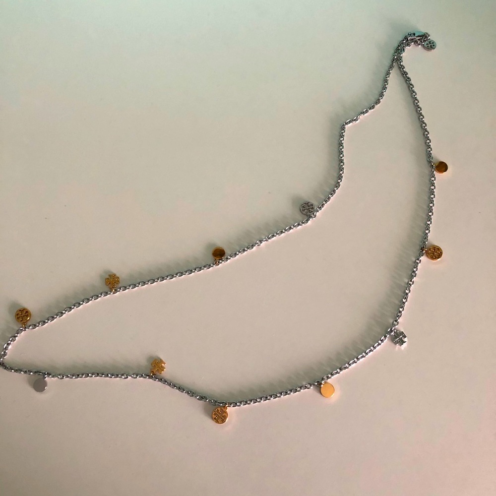 Silver and gold chain necklace